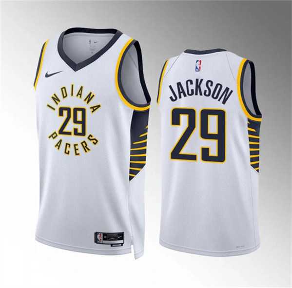 Men%27s Indiana Pacers #29 Quenton Jackson White Association Edition Stitched Basketball Jersey Dzhi->indiana pacers->NBA Jersey